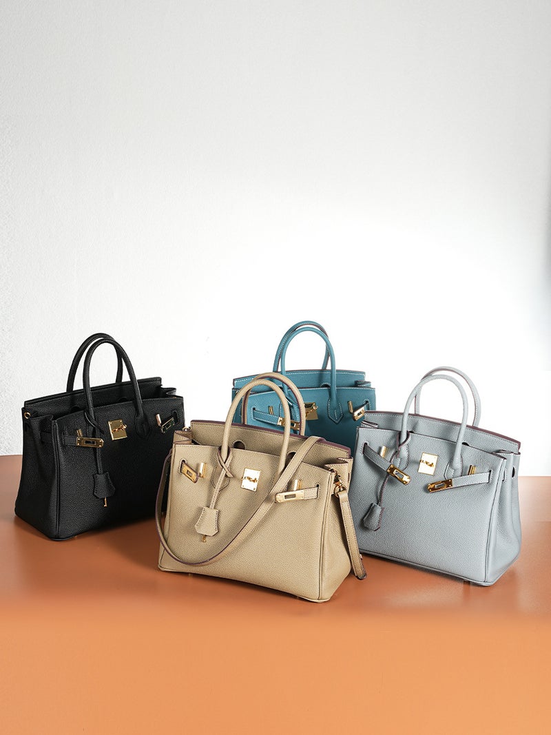 Togo Genuine Leather Women's Kelly Birkin Bag – Large Capacity Urban Tote - Image 5